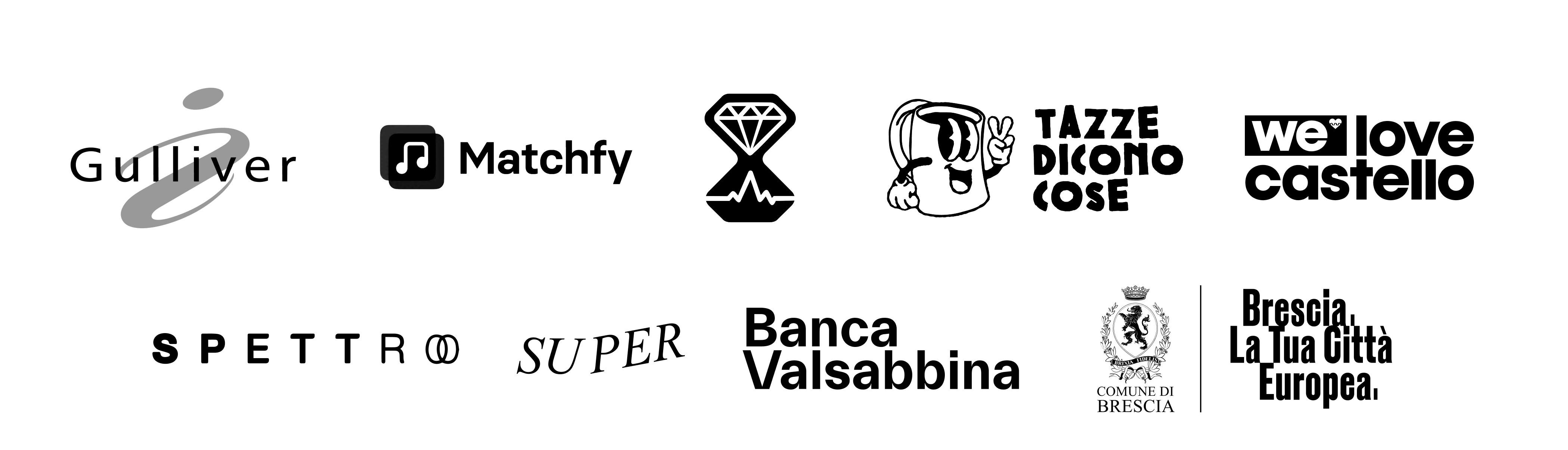 Logos of sponsors including Matchfy with a music note icon, Banca Valsabbina, and a diamond-shaped emblem.